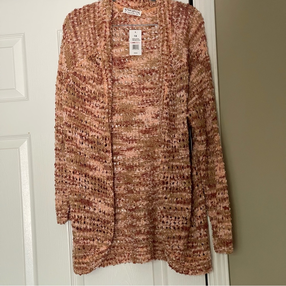 Apt. 9 Women's Knit Cardigan in Pink and Brown